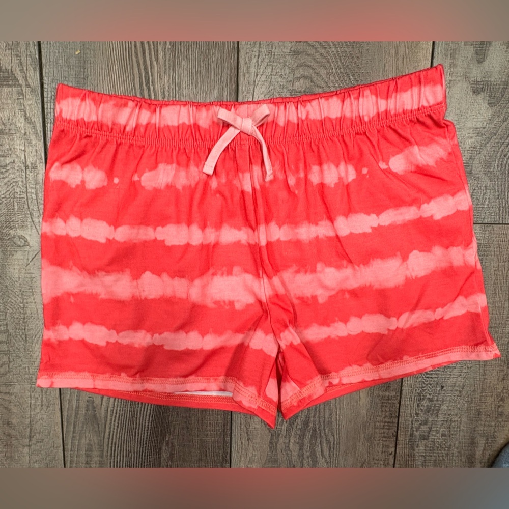 Eddie Bauer Youth 14 Coral-Red Tie-Dye sleep shorts